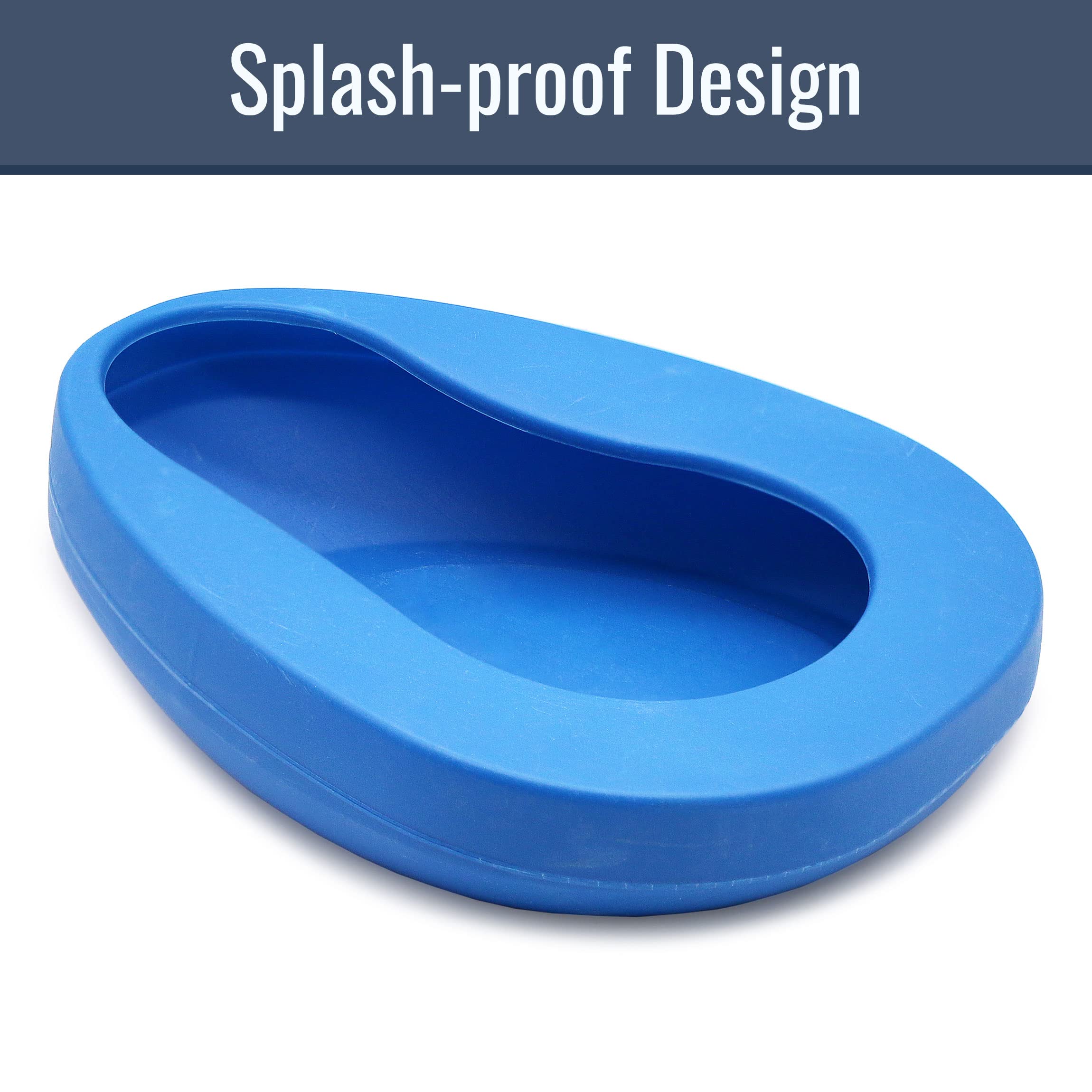 DMI Bedpan for Bariatric Adults with No Spill or Splash Design, FSA/HSA Eligible, Blue - Image 4