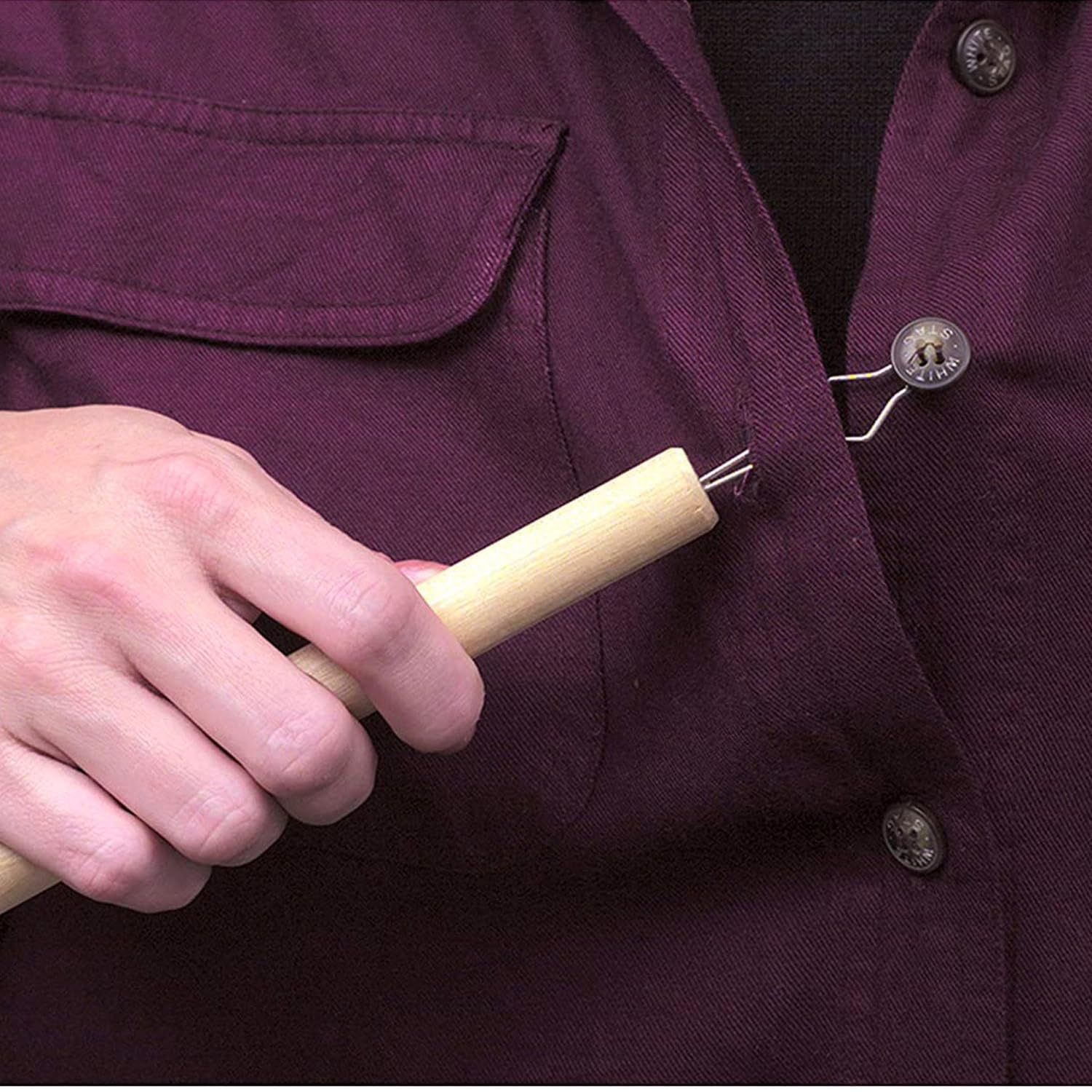 DMI Dressing Stick, Button Hook and Zipper Pull, Durable Wood Handle, Dressing Aid for Limited Mobility - Image 3