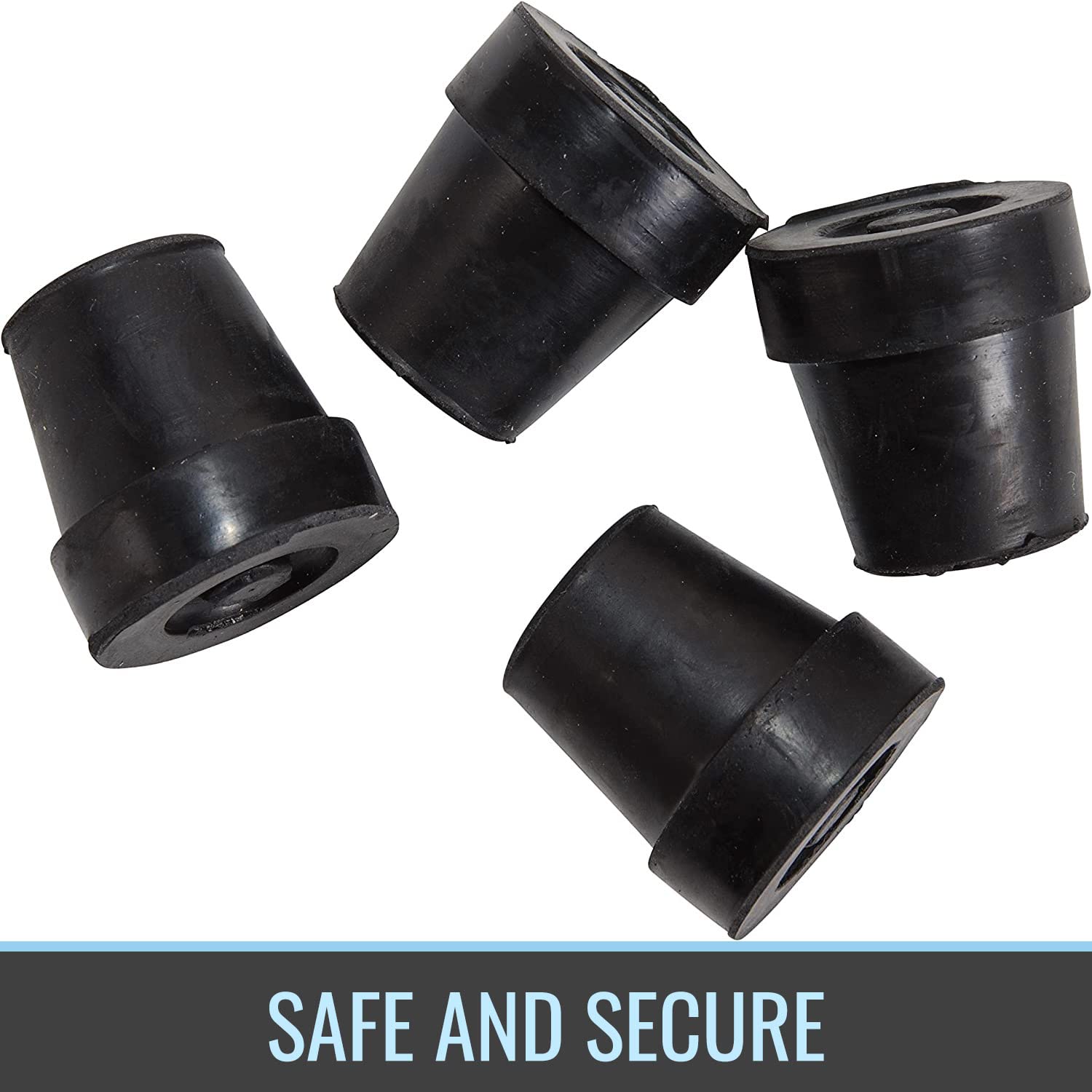 DMI Durable Replacement Quad Cane Tips, Extra Stability, No-Slip Grip, 1/2 Inch, FSA and HSA Eligible, (Pack of 4) - Image 5