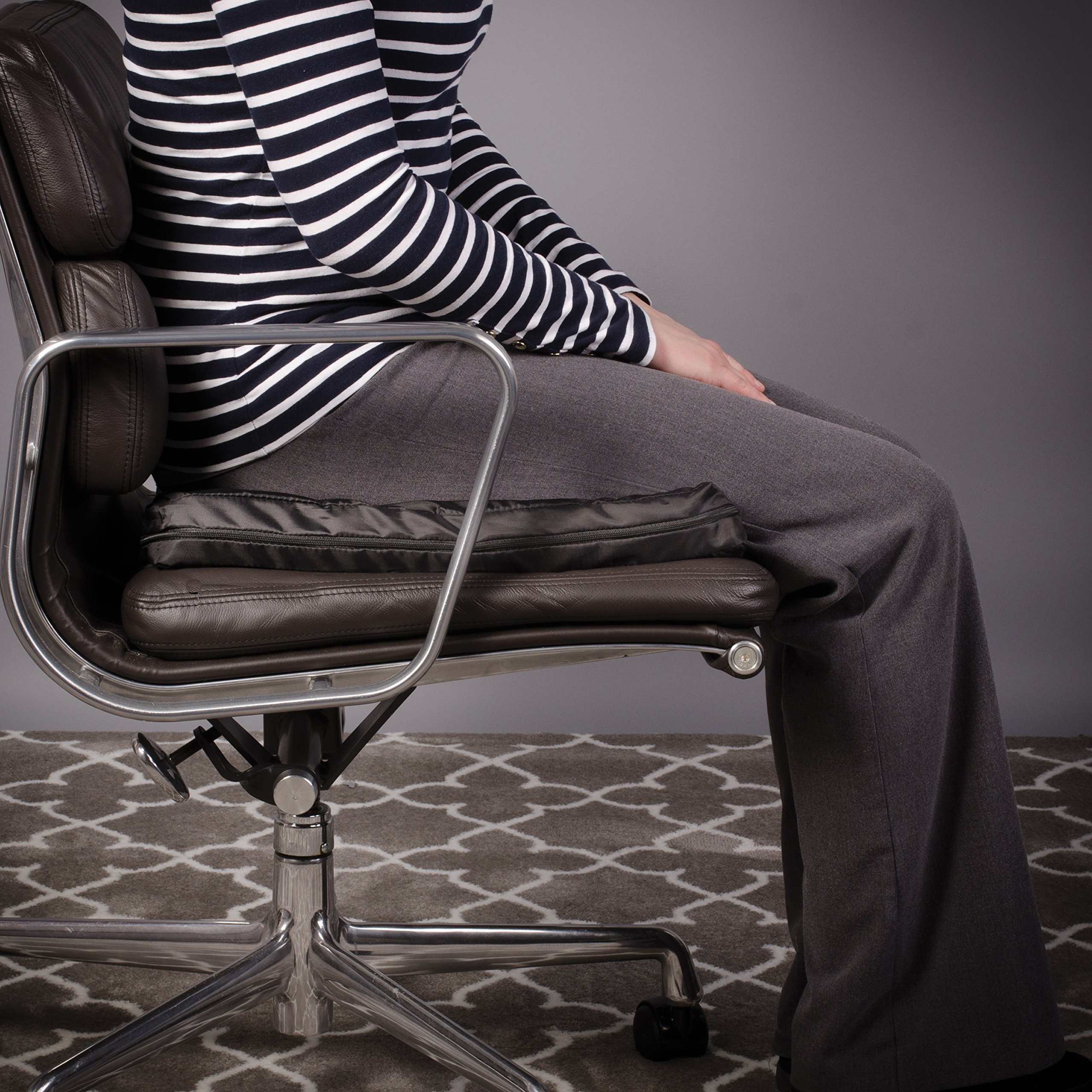 DMI Gel Foam Wheelchair Seat Cushion for Pressure Relief, Ideal for Office, Kitchen, Wheelchairs, and Cars, Coccyx, Sciatia & Tailbone Pain Relief, With Waterproof Cover, 18 x 20 x 2.5 Inches, Black - Image 5