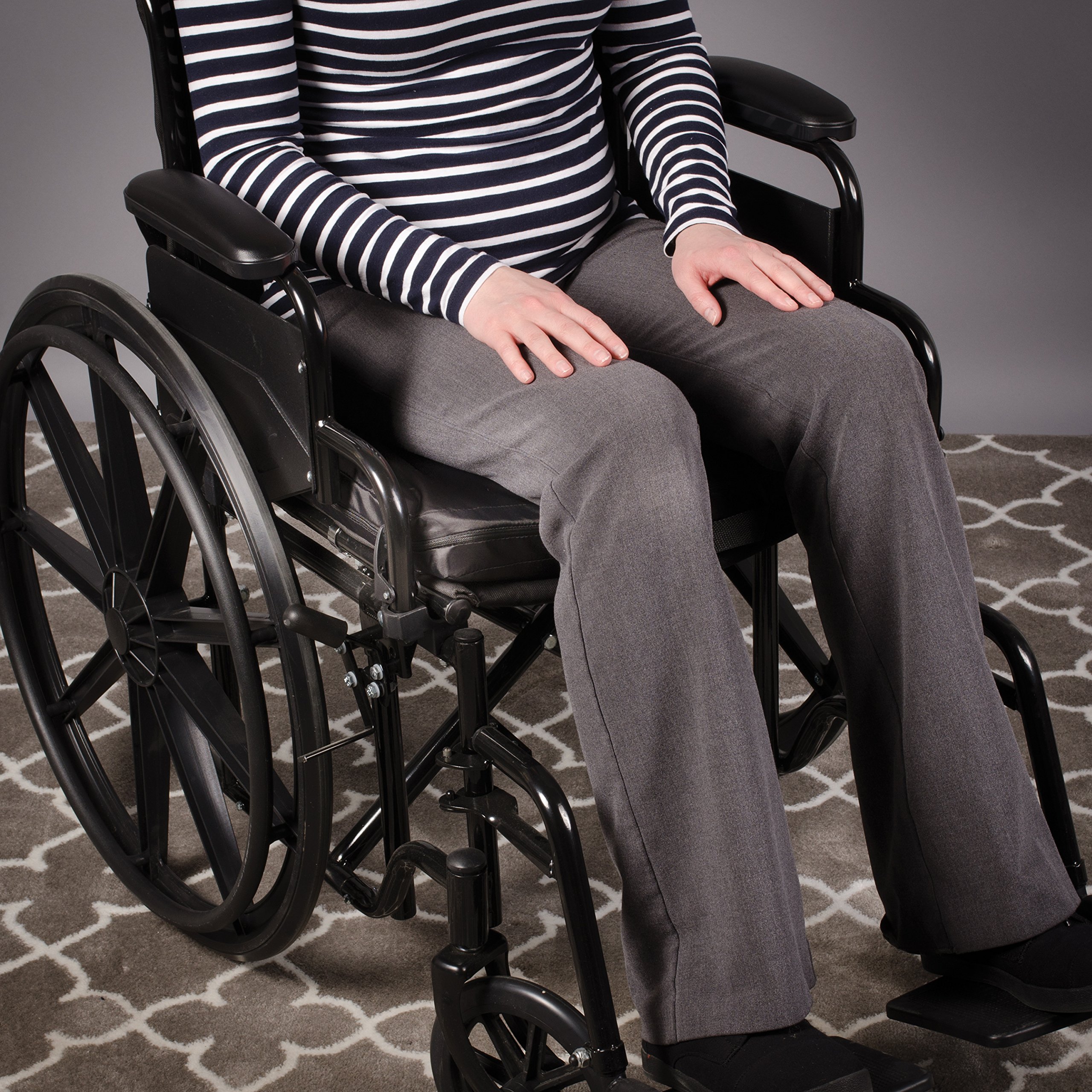 DMI Gel Foam Wheelchair Seat Cushion for Pressure Relief, Ideal for Office, Kitchen, Wheelchairs, and Cars, Coccyx, Sciatia & Tailbone Pain Relief, With Waterproof Cover, 18 x 20 x 2.5 Inches, Black - Image 6