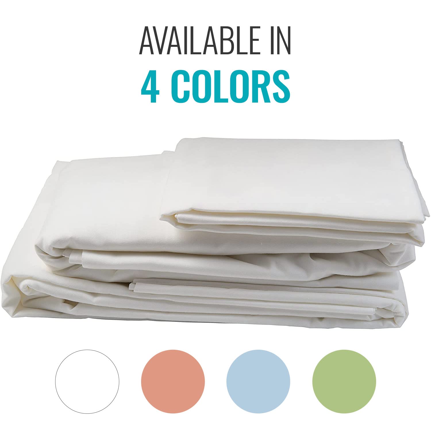 DMI Hospital Bed Sheet Set, White Bed Sheets, Cotton and Polyester Hospital Bed Sheets, 132 Thread Count Bed Sheets include Fitted Sheet, Flat Sheet and Pillow Case, 36 x 80 x 6 inches, White - Image 3