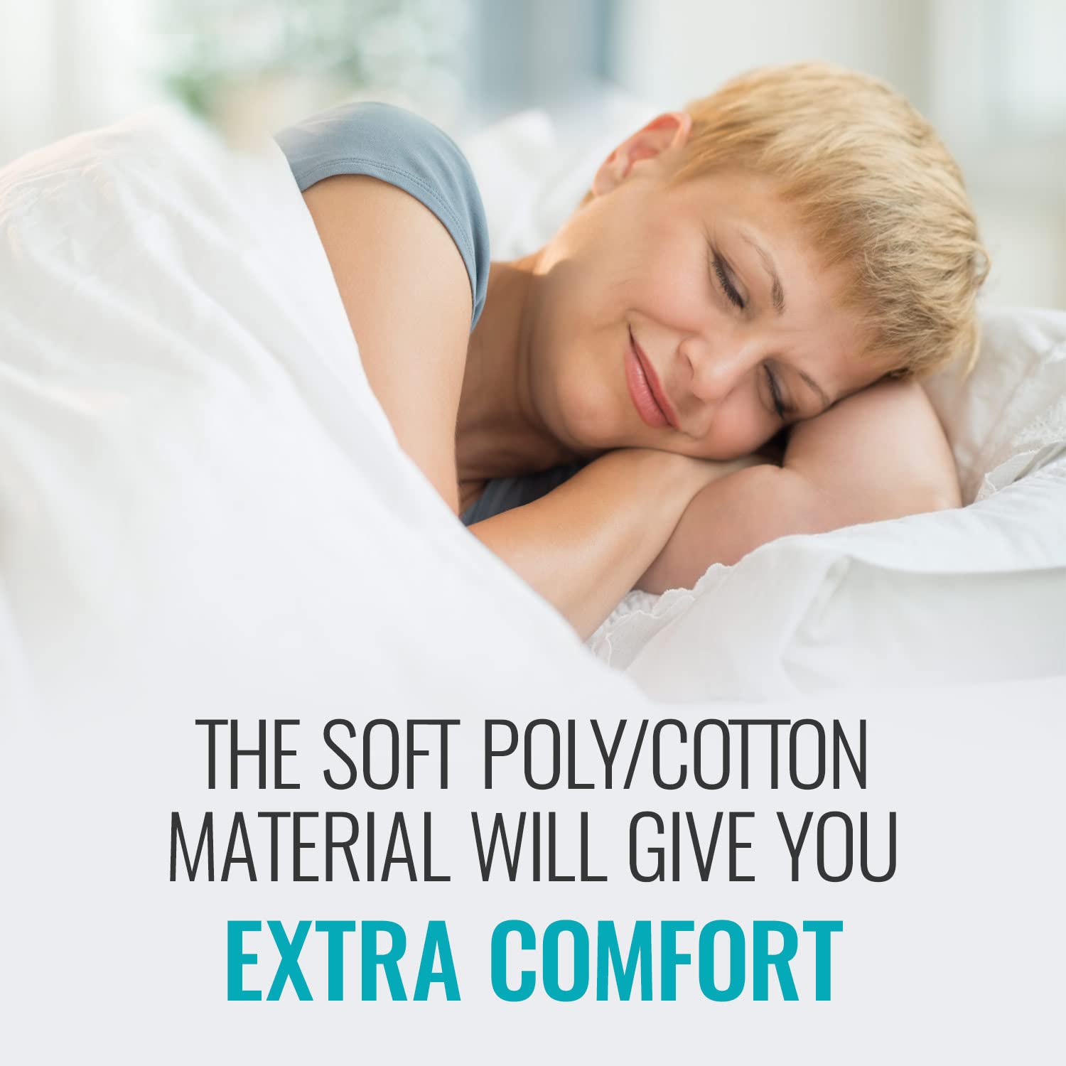 DMI Hospital Bed Sheet Set, White Bed Sheets, Cotton and Polyester Hospital Bed Sheets, 132 Thread Count Bed Sheets include Fitted Sheet, Flat Sheet and Pillow Case, 36 x 80 x 6 inches, White - Image 4