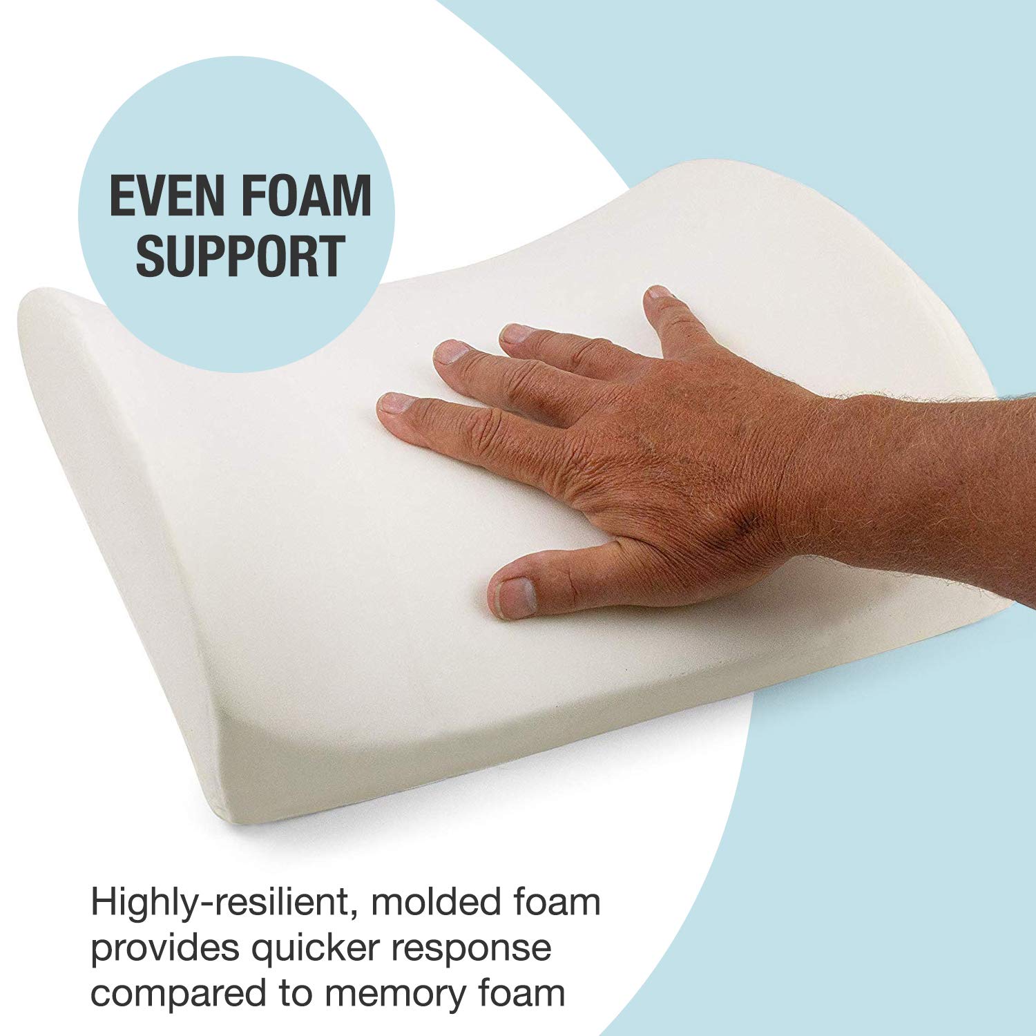 DMI Lumbar Support Pillow for Chair to Assist with Back Support with Removable Washable Cover to Ease Lower Back Pain and Discomfort while Improving Posture,14 x 13 x 5,Contoured Foam,Premium,Navy - Image 3