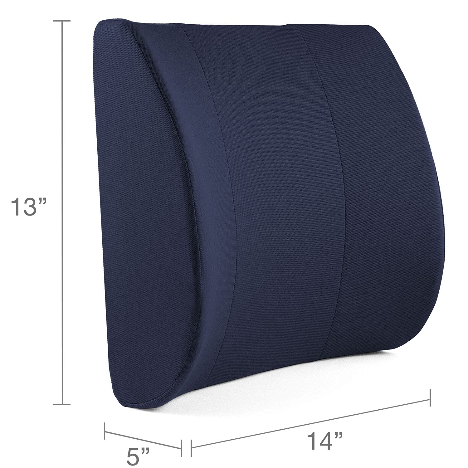 DMI Lumbar Support Pillow for Chair to Assist with Back Support with Removable Washable Cover to Ease Lower Back Pain and Discomfort while Improving Posture,14 x 13 x 5,Contoured Foam,Premium,Navy - Image 7