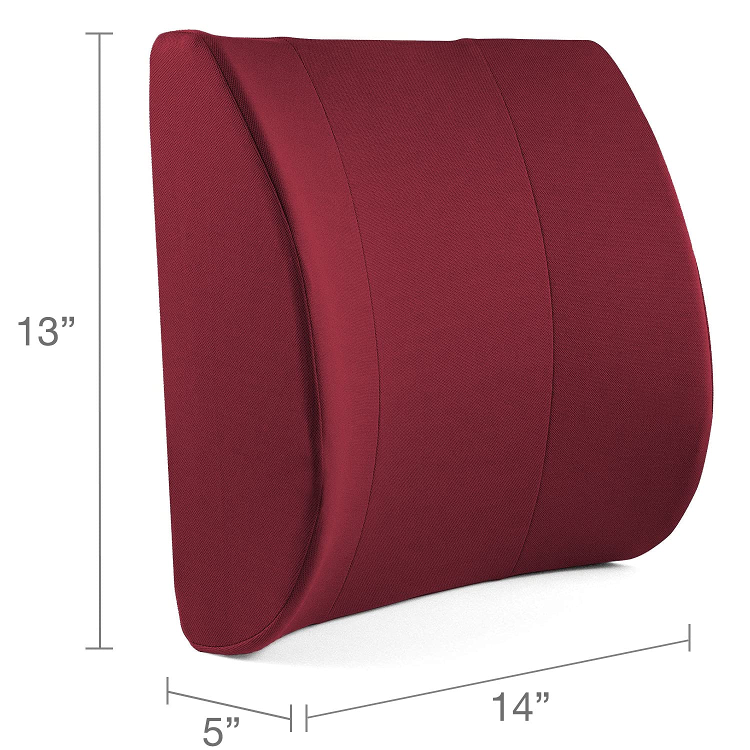DMI Lumbar Support Pillow for Chair to Assist with Back Support with Removable Washable Cover to Ease Lower Back Pain while Improving Posture, 14 x 13 x 5, Contoured Foam, Premium,Burgundy - Image 7