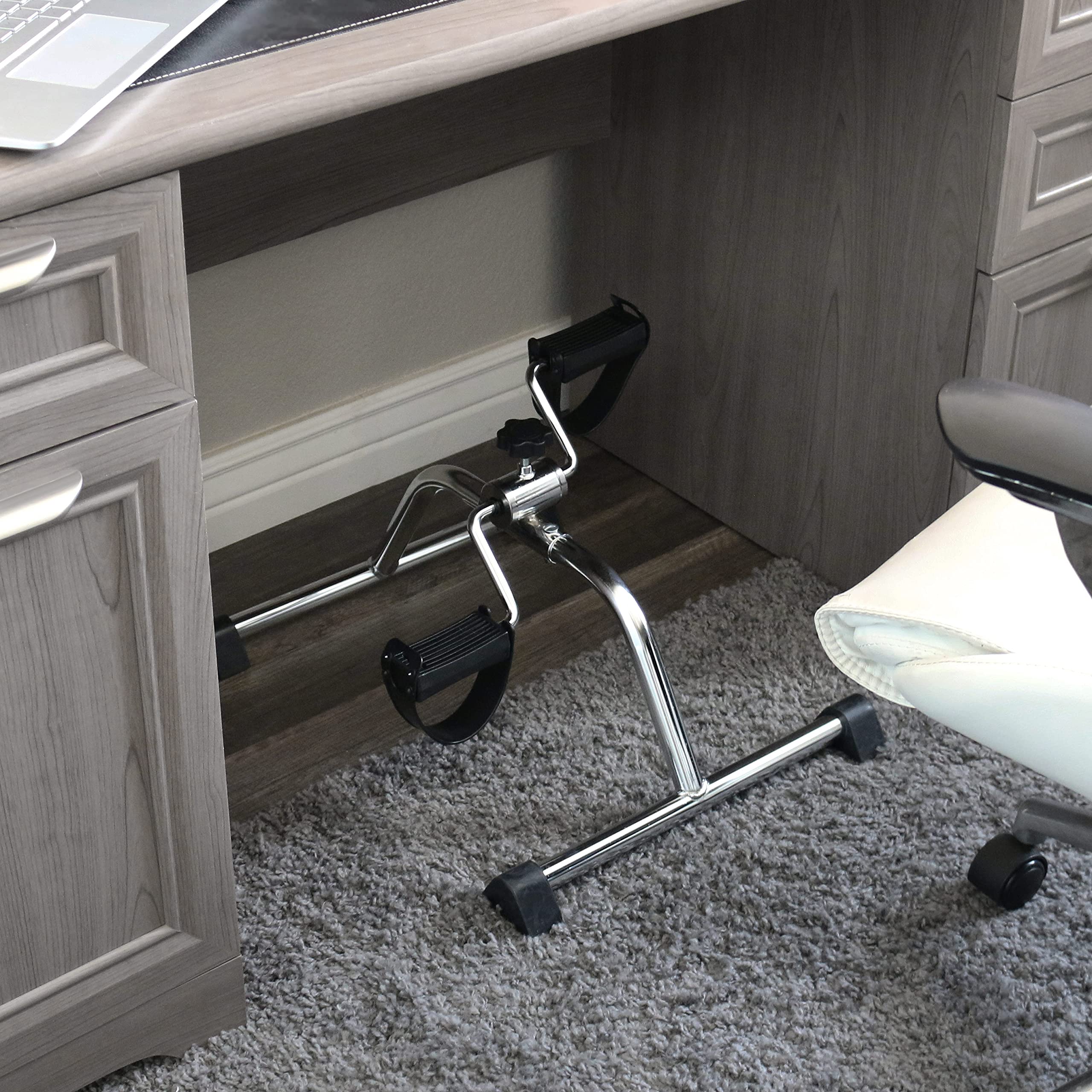 DMI Portable Exercise Bike, Under Desk Bike Pedal Exerciser for Arms or Legs can be used as Workout Equipment or Physical Therapy with Manual Tension Adjuster, Chrome - Image 5