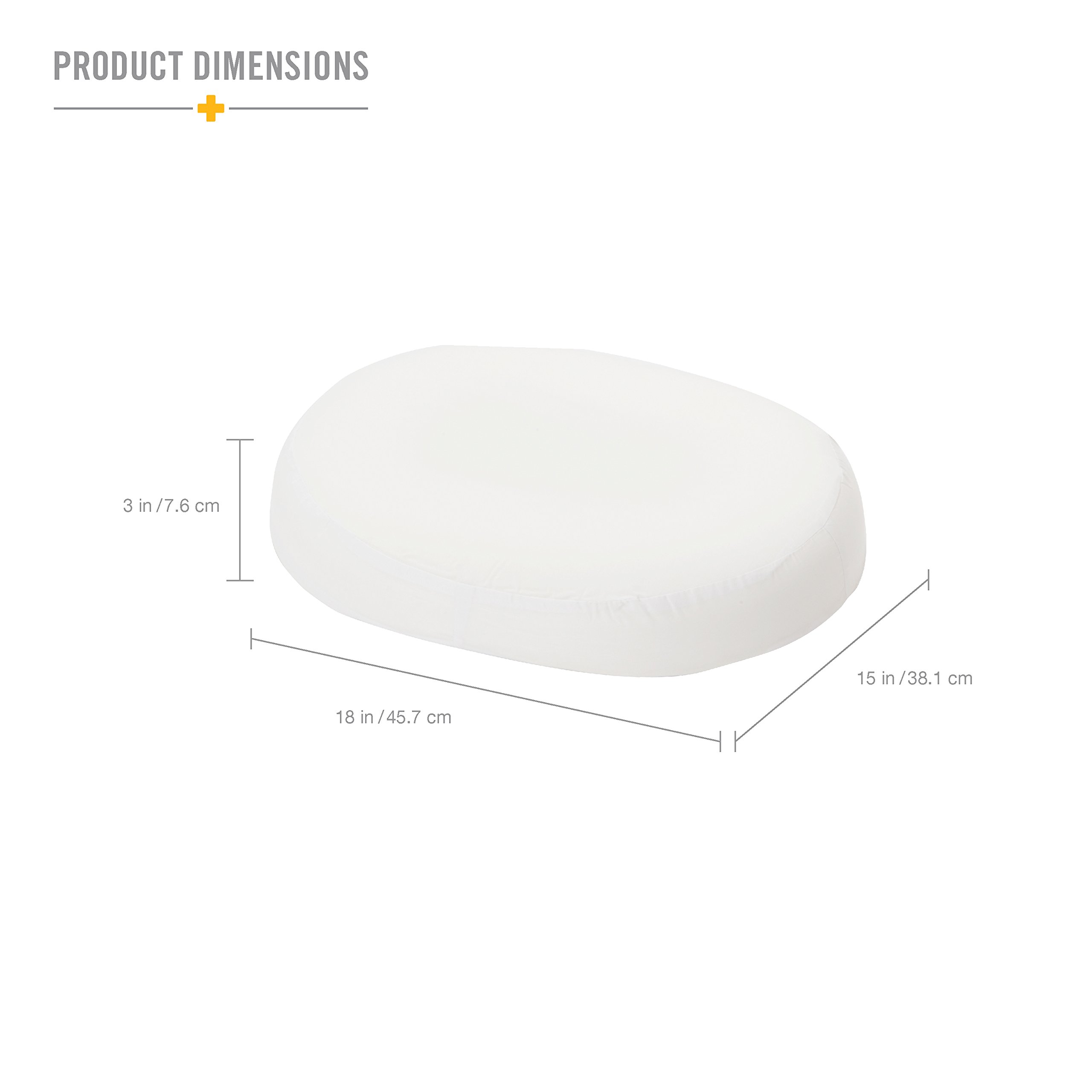 DMI Seat Cushion Donut Pillow and Chair Pillow for Tailbone Pain Relief, Hemorrhoids, Prostate, Pregnancy, Post Natal, Pressure Relief and Surgery, 18 x 15 x 3, White - Image 3