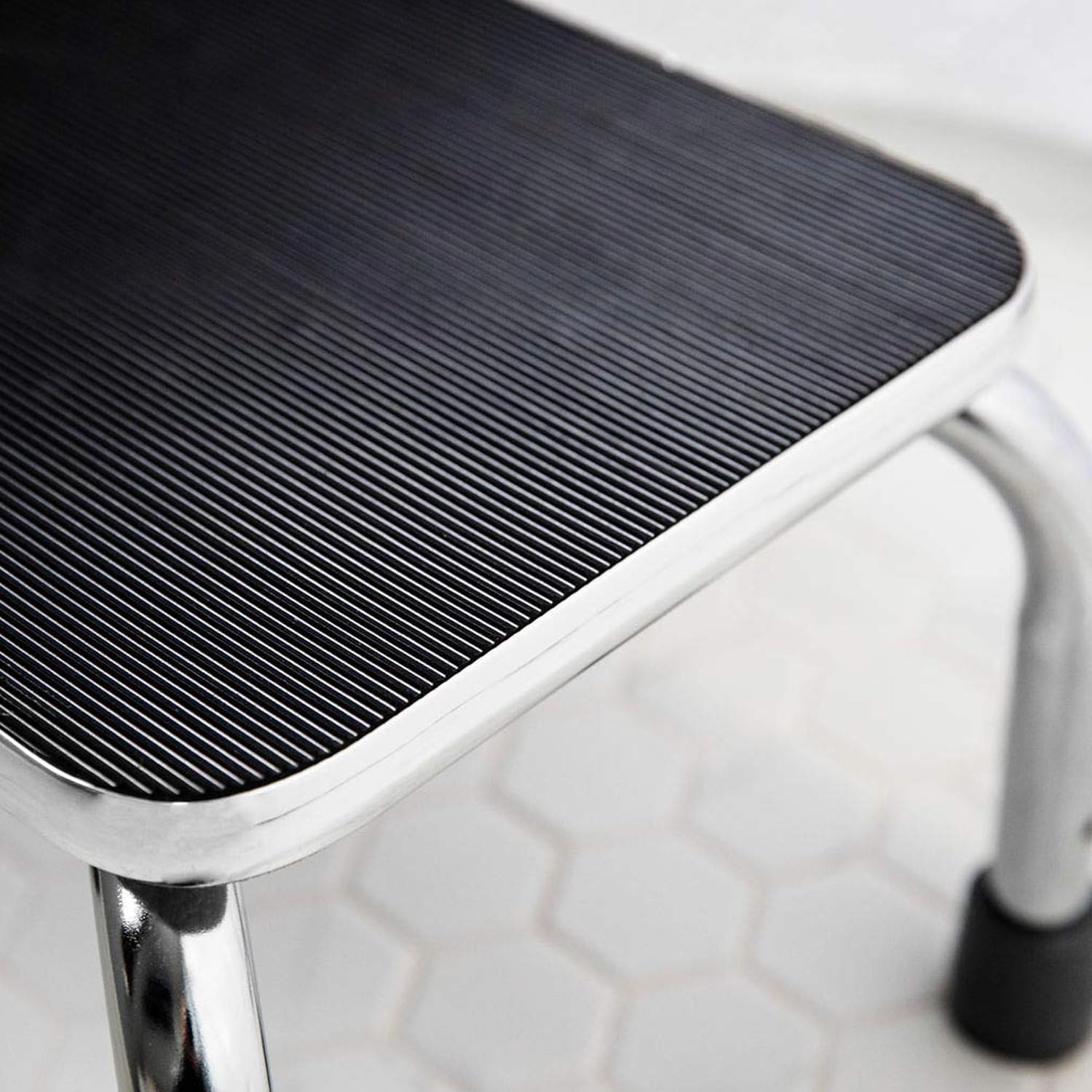 DMI Step Stool with Handle and Non Skid Rubber Platform, Lightweight and Sturdy Stool for Seniors, Adults and Children, Holds up to 300 Pounds with 9.5 Inch Step Up, 17.3"D x 12.3"W x 34"H, Chrome - Image 9