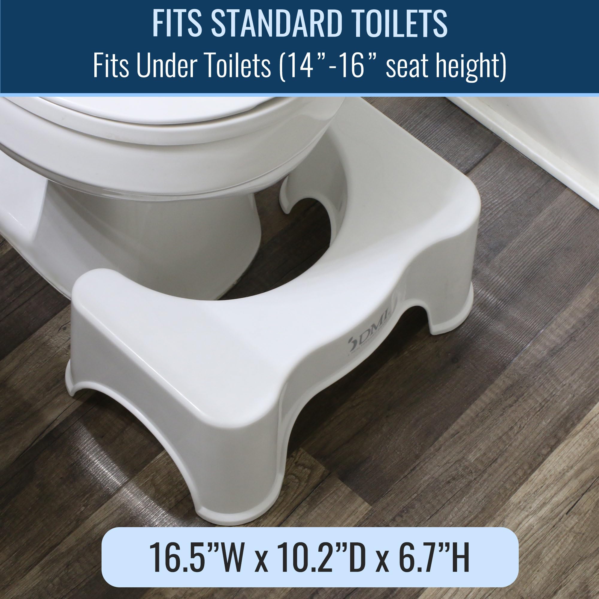 DMI Toilet Squatting Posture Stool, 7" Height, Reduces Strain for an Easier Go, Poop Stool for Bathroom, Fun Footprint Designs, Low-Profile, Minimal Design for Bathroom Aesthetic - Image 5