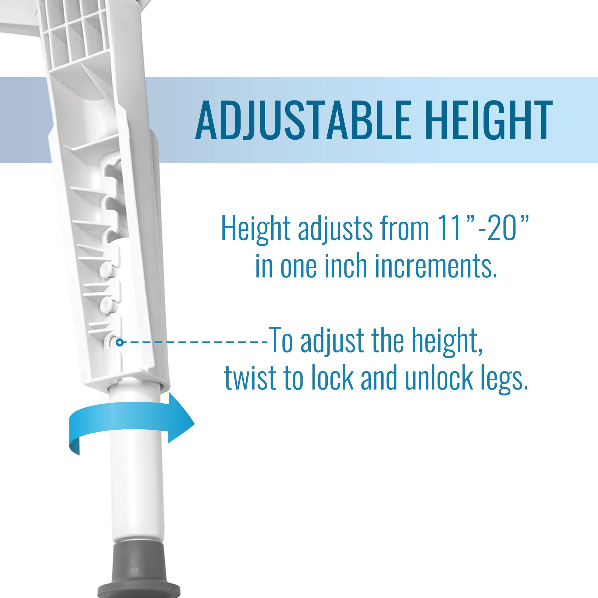 DMI Tool-Free Universal Transfer Bench for Bathtubs & Showers, 350lb Weight Capacity, Adjustable Legs, Secure Handles, FSA & HSA Eligible - Image 3