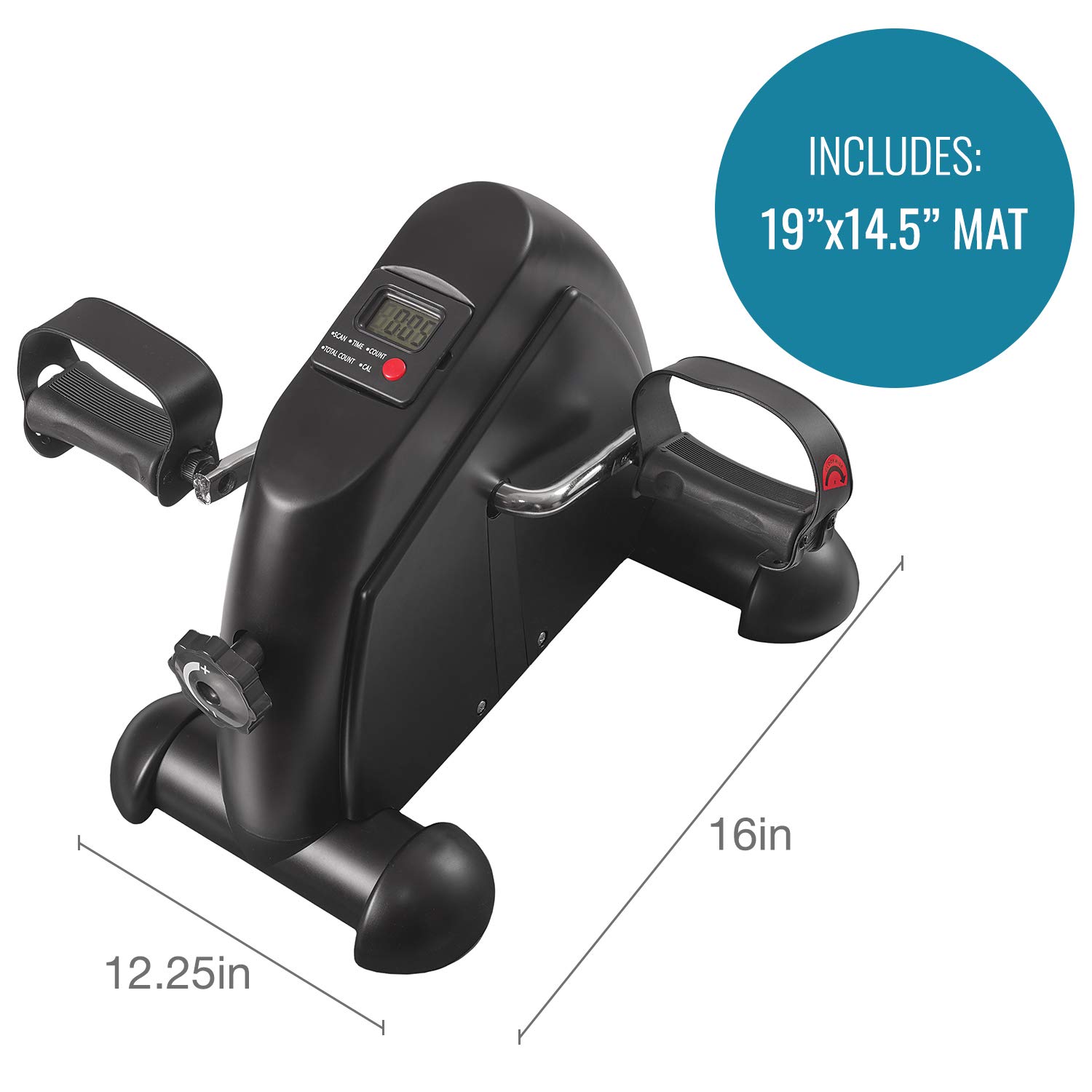 DMI Under Desk Bike Pedal Exerciser, Ellipse Leg Exerciser & Under Desk Elliptical with LCD Display, Leg Exerciser While Sitting For Seniors, Work From Home Essentials, Mat and Batteries Included - Image 3