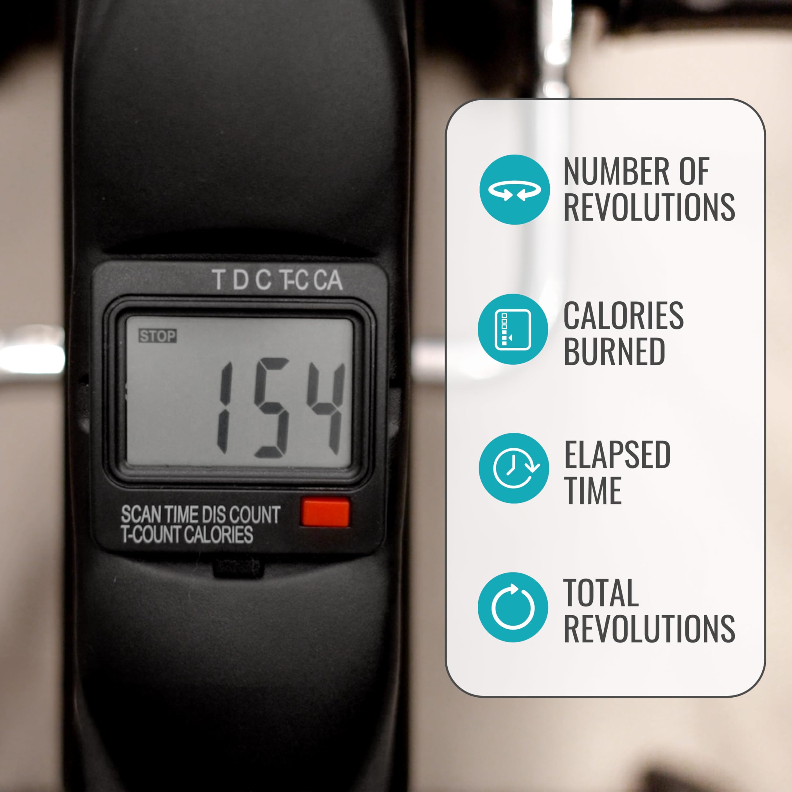 DMI Under Desk Bike Pedal Exerciser, Ellipse Leg Exerciser & Under Desk Elliptical with LCD Display, Leg Exerciser While Sitting For Seniors, Work From Home Essentials, Mat and Batteries Included - Image 4