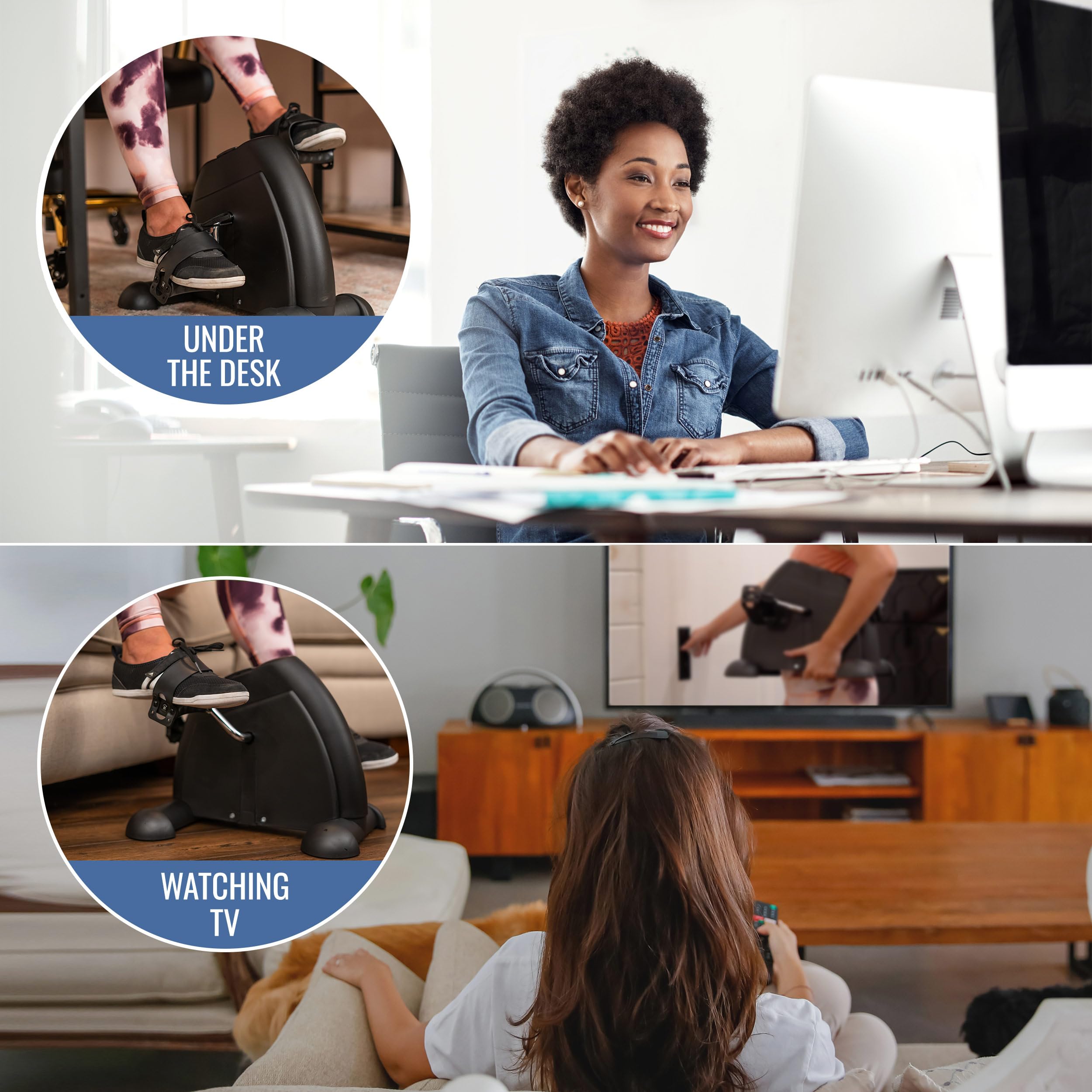 DMI Under Desk Bike Pedal Exerciser, Ellipse Leg Exerciser & Under Desk Elliptical with LCD Display, Leg Exerciser While Sitting For Seniors, Work From Home Essentials, Mat and Batteries Included - Image 5