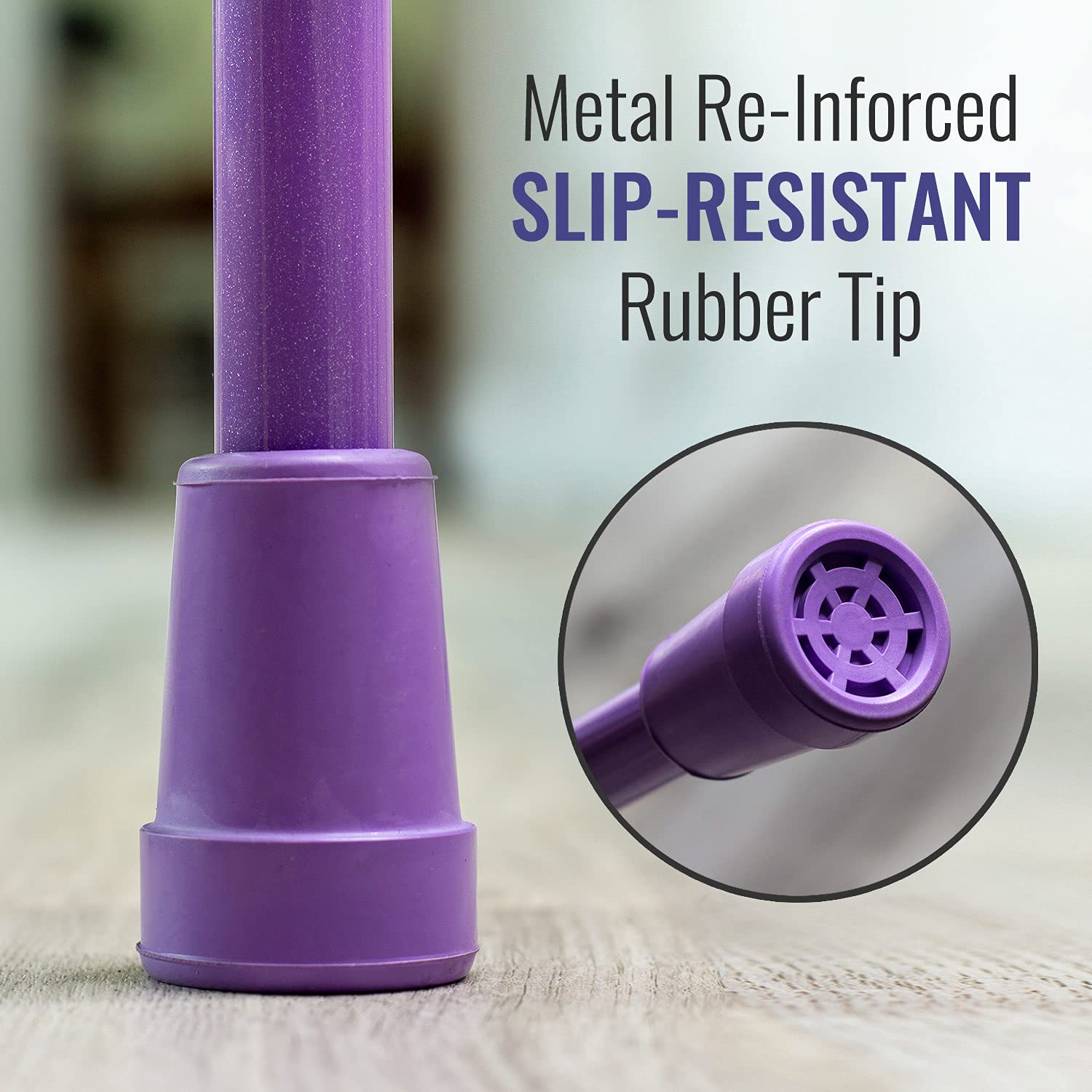 HealthSmart Folding Walking Stick, Soft Comfort Grip Collapsible Walking Stick, Adjustable Folding Walking Cane, FSA HSA Eligible, Lavender - Image 5