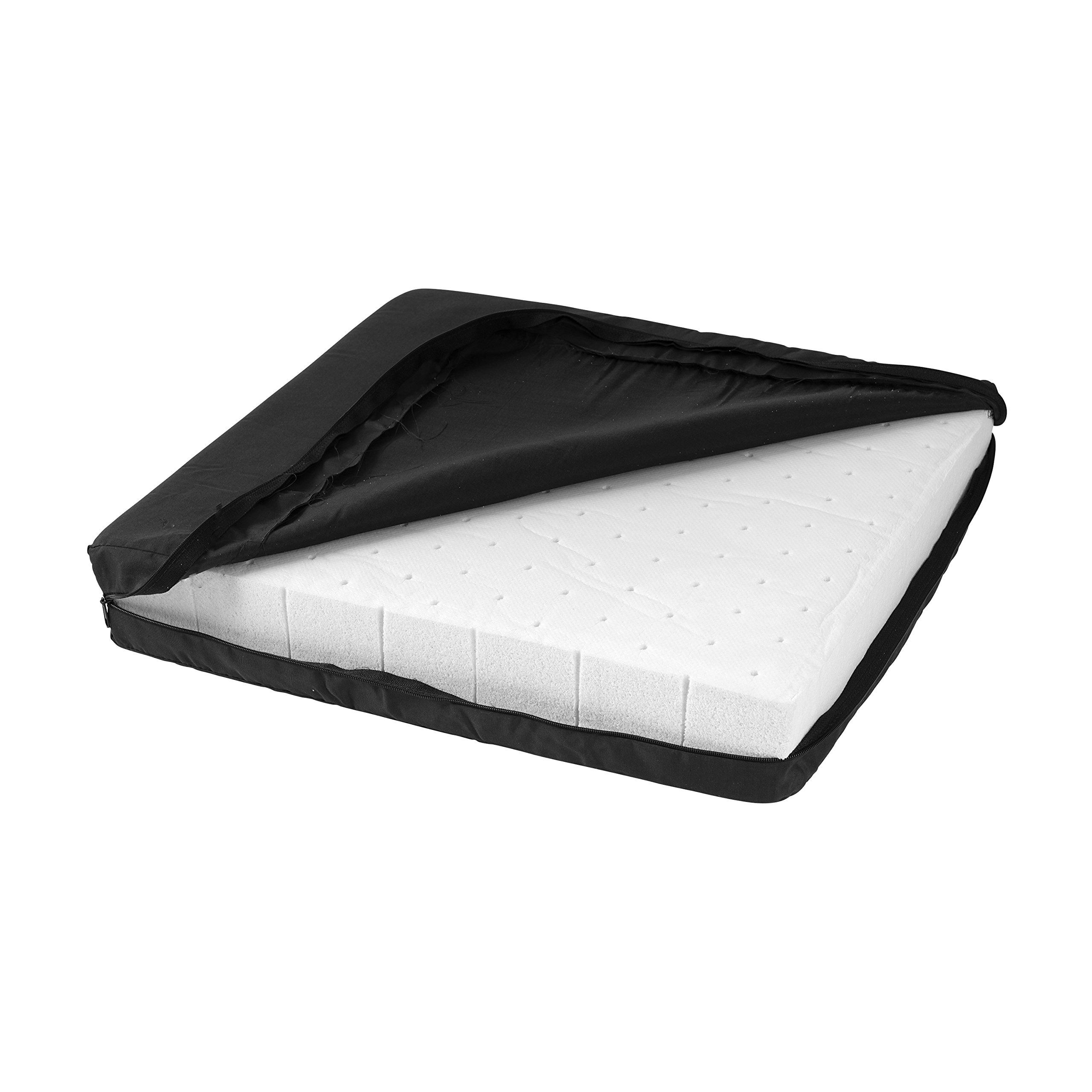 MABIS Natural Pincore Foam Comfort Seat Cushion Support for Chairs and Wheelchairs with Nylon Oxford Cover, 16 x 18 x 3 inches, Black - Image 8