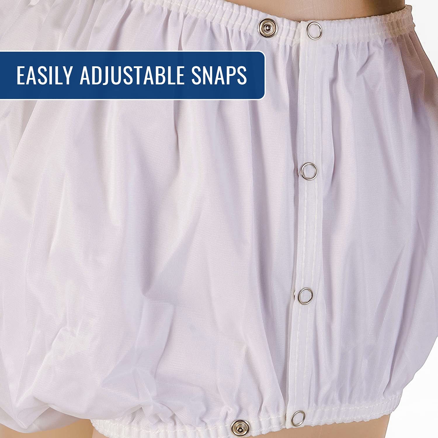 MABIS Waterproof Incontinence Underwear for Disabled, Elderly, Handicapped, Potty Training, Pregnancy or Postpartum, Snap On, Large 38-44 Inches - Image 4